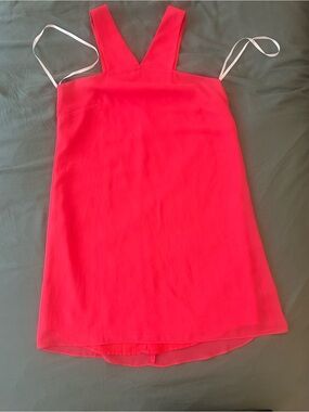 BCBGeneration Vibrant Red V-Neck Slip Dress